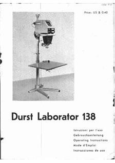 Durst Laborator L 138 manual. Camera Instructions.
